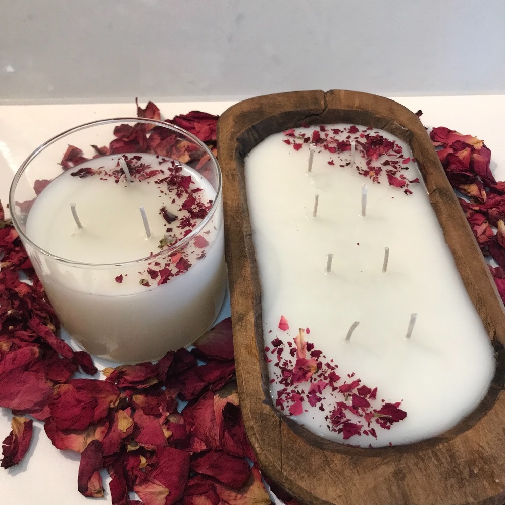 Rose Petal Doughbowl candle